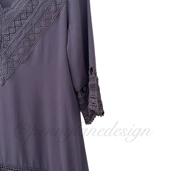 Maria Rerio Navy Tunic Top Cover Up Embroidered Detail - Picture 3 of 7
